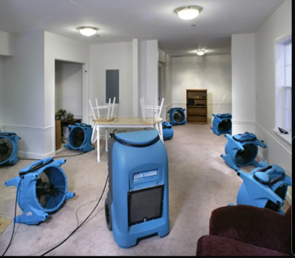 Air movers and dehumidifier setup for Water Extraction & Removal in Allentown